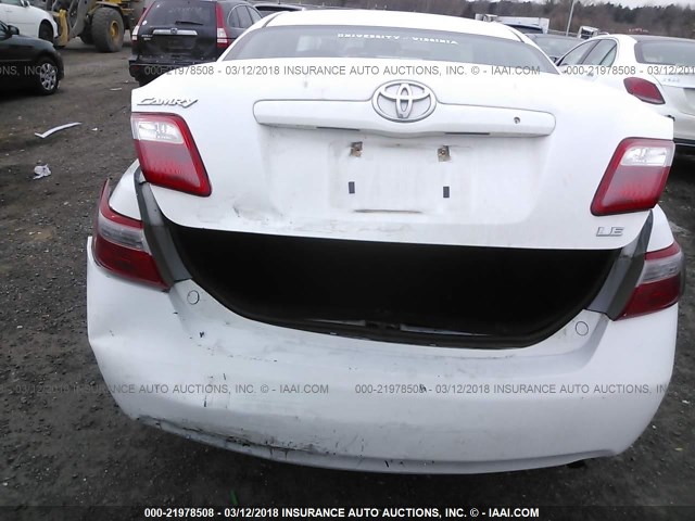 4T1BE46K57U721472 - 2007 TOYOTA CAMRY NEW GENERAT CE/LE/XLE/SE WHITE photo 6