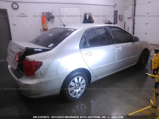 JTDBR38E542031870 - 2004 TOYOTA COROLLA CE/LE BEIGE photo 4