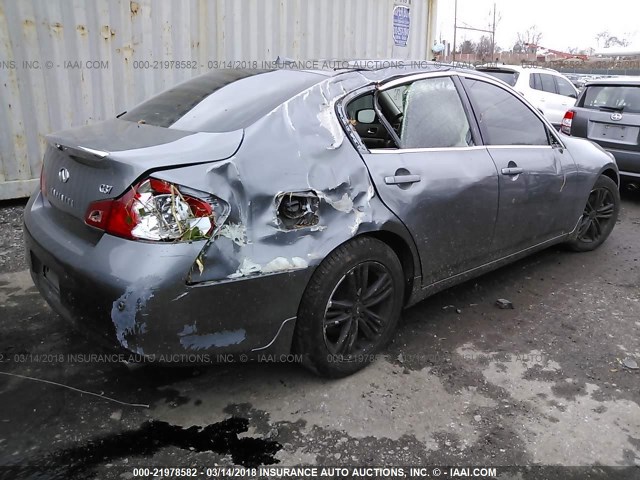 JN1CV6AP1BM509994 - 2011 INFINITI G37 SPORT GRAY photo 4