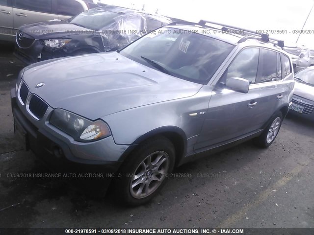 WBXPA73464WC40827 - 2004 BMW X3 2.5I GRAY photo 2