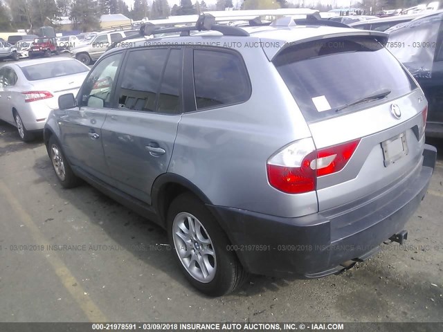 WBXPA73464WC40827 - 2004 BMW X3 2.5I GRAY photo 3