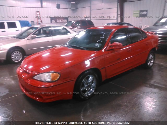 1G2NW52EX1C285398 - 2001 PONTIAC GRAND AM GT RED photo 2