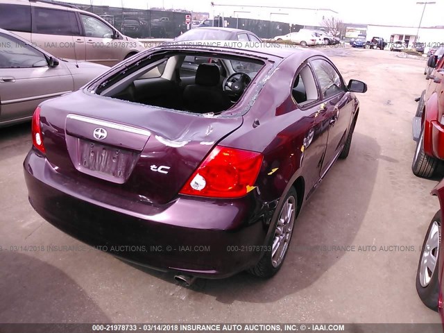 JTKDE177760132766 - 2006 TOYOTA SCION TC 勃艮第红 照片 4