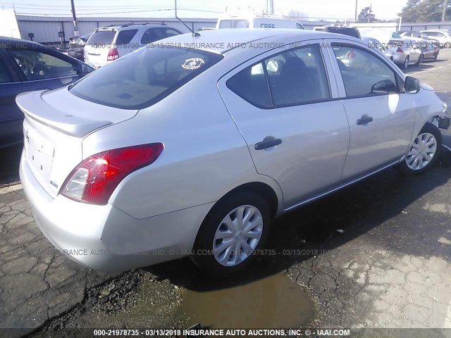 3N1CN7AP7EL853155 - 2014 NISSAN VERSA S/S PLUS/SV/SL SILVER photo 4