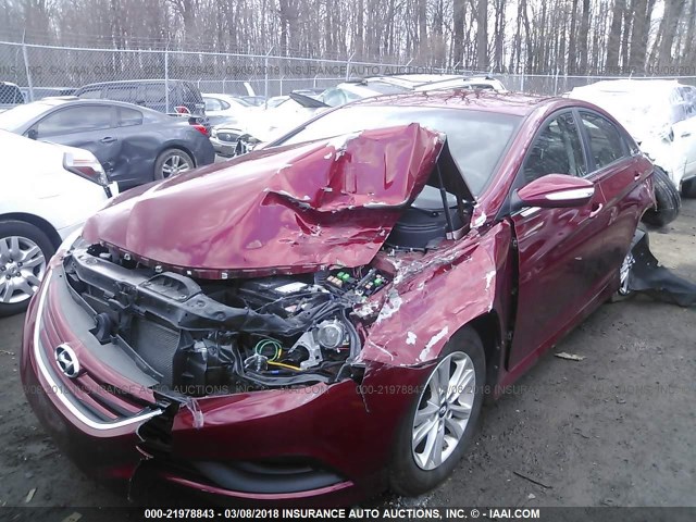 5NPEB4AC7EH937664 - 2014 HYUNDAI SONATA GLS RED photo 6