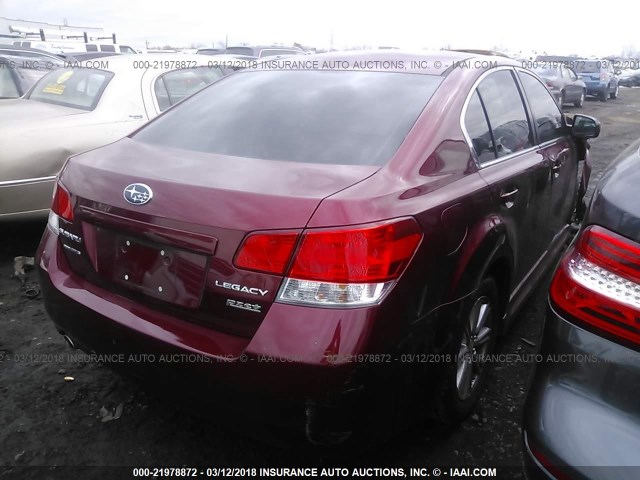 4S3BMBC61C3041409 - 2012 SUBARU LEGACY 2.5I PREMIUM RED photo 4