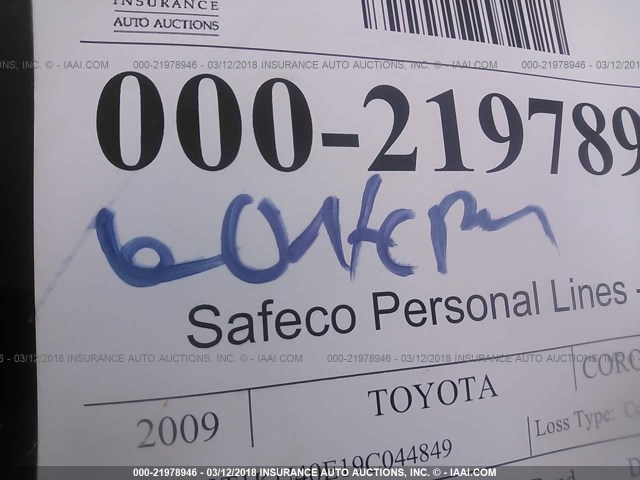 2T1KU40E19C044849 - 2009 TOYOTA COROLLA MATRIX  GRAY photo 10