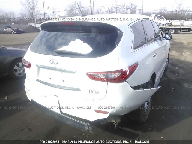 5N1AL0MM5DC315210 - 2013 INFINITI JX35 WHITE photo 4