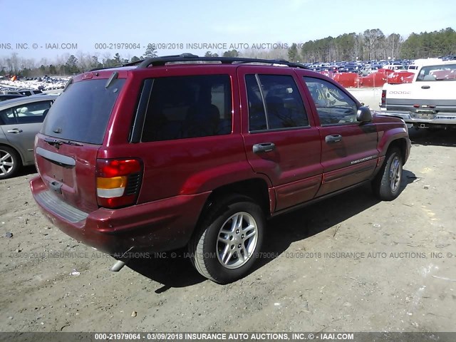 1J4GX48S74C258313 - 2004 JEEP GRAND CHEROKEE LAREDO/COLUMBIA/FREEDOM RED photo 4