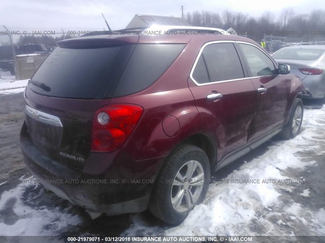 2GNFLGE53C6354984 - 2012 CHEVROLET EQUINOX LTZ RED photo 4