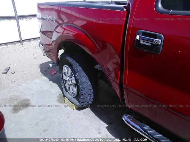 1FTEW1E82AFC84237 - 2010 FORD F150 SUPERCREW RED photo 6