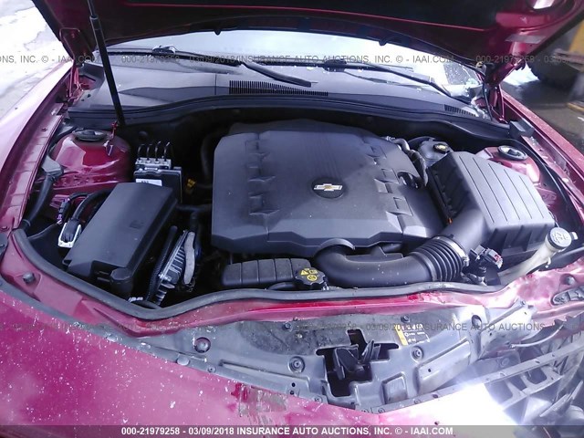 2G1FB1E38C9200379 - 2012 CHEVROLET CAMARO LT RED photo 10