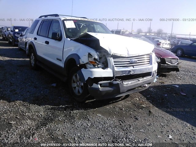 1FMEU73E76UA70215 - 2006 FORD EXPLORER XLT WHITE photo 1