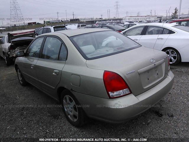 KMHDN45D83U497846 - 2003 HYUNDAI ELANTRA GLS/GT GOLD photo 3