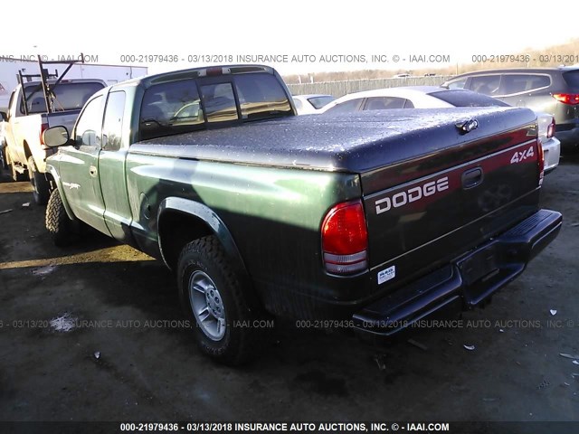 1B7GG22X9YS545727 - 2000 DODGE DAKOTA GREEN photo 3