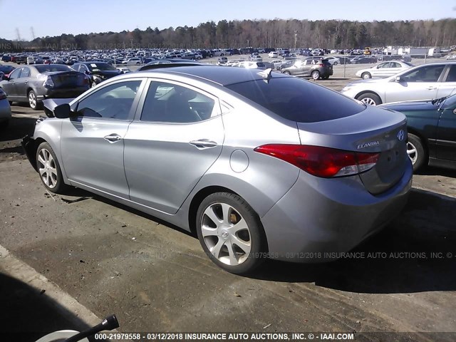 KMHDH4AE3CU489174 - 2012 HYUNDAI ELANTRA GLS/LIMITED GRAY photo 3