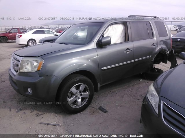 5FNYF48539B002199 - 2009 HONDA PILOT EXL GRAY photo 2