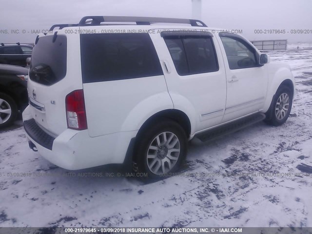 5N1AR1NB1BC624378 - 2011 NISSAN PATHFINDER S/LE/SE WHITE photo 4