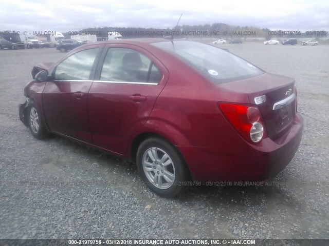 1G1JC5SH6C4165388 - 2012 CHEVROLET SONIC LT MAROON photo 3