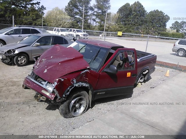 1GCCS14Z7R8117322 - 1994 CHEVROLET S TRUCK S10 MAROON photo 2