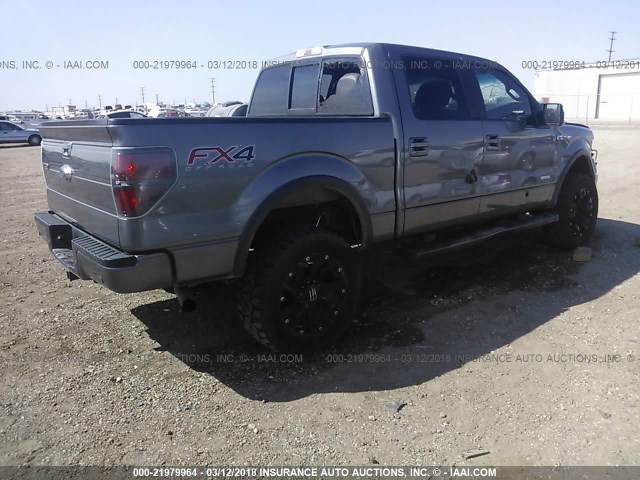 1FTFW1ET0EKE32231 - 2014 FORD F150 SUPERCREW GRAY photo 4