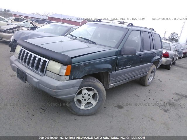 1J4GZ58Y9VC677690 - 1997 JEEP GRAND CHEROKEE LAREDO/TSI GREEN photo 2