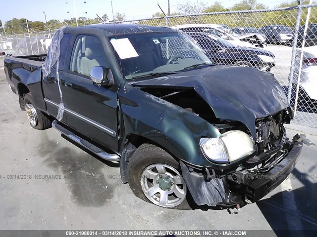 5TBRT34133S378875 - 2003 TOYOTA TUNDRA ACCESS CAB SR5 GREEN photo 1