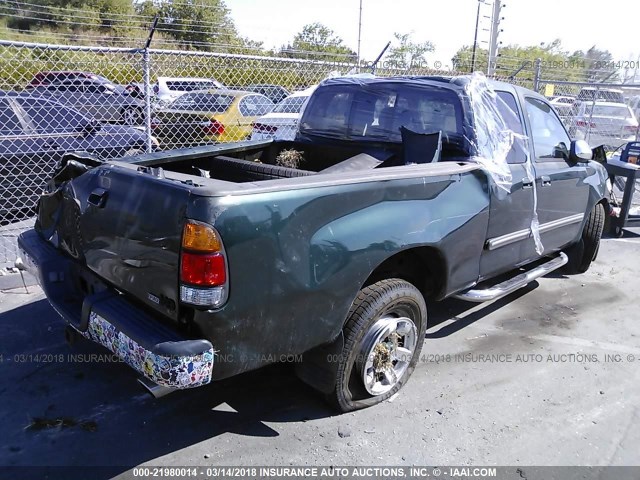 5TBRT34133S378875 - 2003 TOYOTA TUNDRA ACCESS CAB SR5 GREEN photo 4