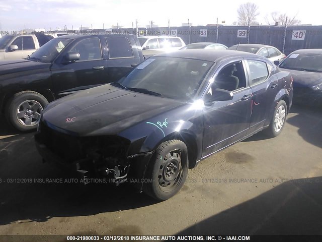 1B3BD4FB7BN541020 - 2011 DODGE AVENGER EXPRESS Dark Blue photo 2