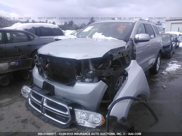 1C4RDJAG9CC104597 - 2012 DODGE DURANGO SXT SILVER photo 2