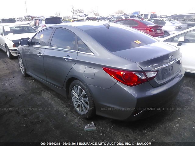 5NPEC4AC5EH857339 - 2014 HYUNDAI SONATA SE/LIMITED GRAY photo 3