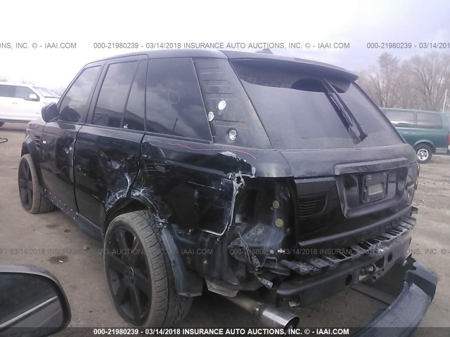 SALSH23428A136107 - 2008 LAND ROVER RANGE ROVER SPORT SUPERCHARGED BLACK photo 3