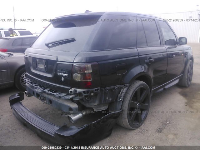 SALSH23428A136107 - 2008 LAND ROVER RANGE ROVER SPORT SUPERCHARGED BLACK photo 4