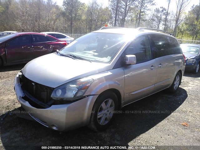 5N1BV28U15N120411 - 2005 NISSAN QUEST S/SE/SL TAN photo 2