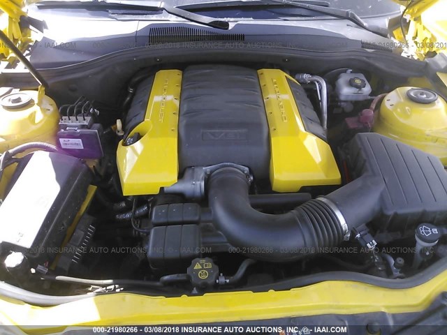 2G1FK1EJ0D9209674 - 2013 CHEVROLET CAMARO 2SS YELLOW photo 10