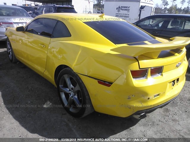 2G1FK1EJ0D9209674 - 2013 CHEVROLET CAMARO 2SS YELLOW photo 3