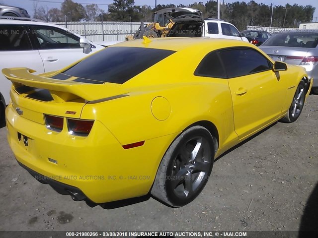 2G1FK1EJ0D9209674 - 2013 CHEVROLET CAMARO 2SS YELLOW photo 4