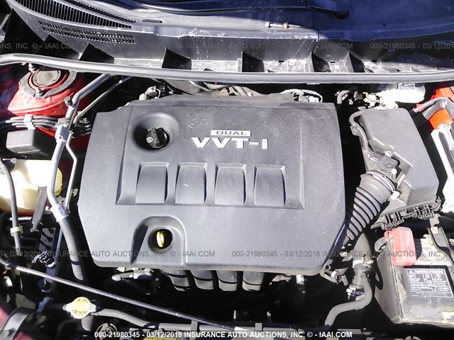 2T1KU4EE1AC458209 - 2010 TOYOTA COROLLA MATRIX  RED photo 10