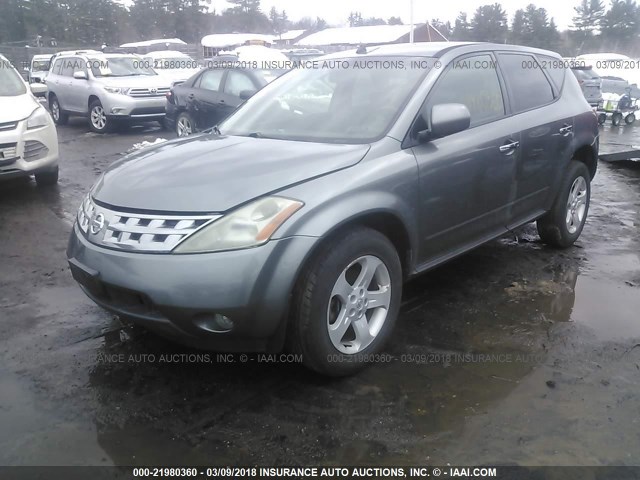 JN8AZ08W65W410894 - 2005 NISSAN MURANO SL/SE/S GRAY photo 2