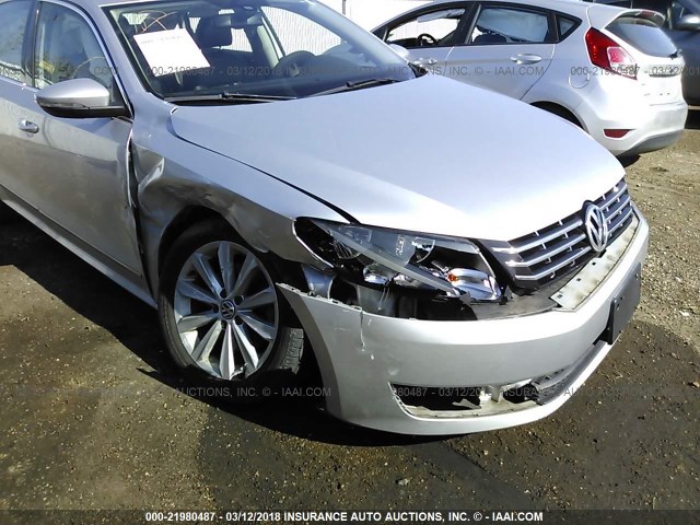 1VWCH7A34CC072620 - 2012 VOLKSWAGEN PASSAT SEL SILVER photo 6