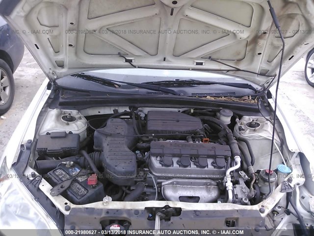 1HGES16355L019335 - 2005 HONDA CIVIC DX VP 白色 照片 10