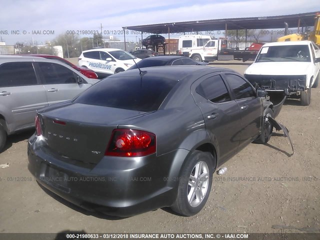 1C3CDZCB1CN235246 - 2012 DODGE AVENGER SXT GRAY photo 4