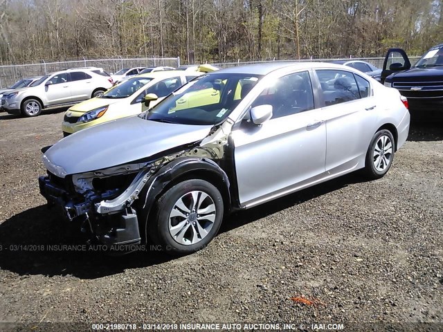 1HGCR2F37EA262858 - 2014 HONDA ACCORD LX SILVER photo 2