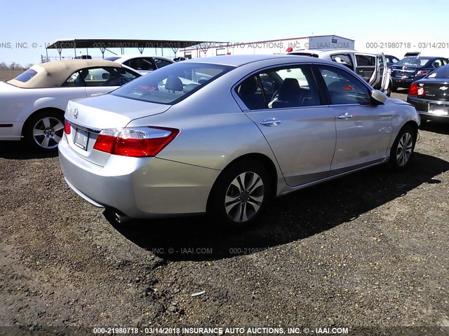 1HGCR2F37EA262858 - 2014 HONDA ACCORD LX SILVER photo 4