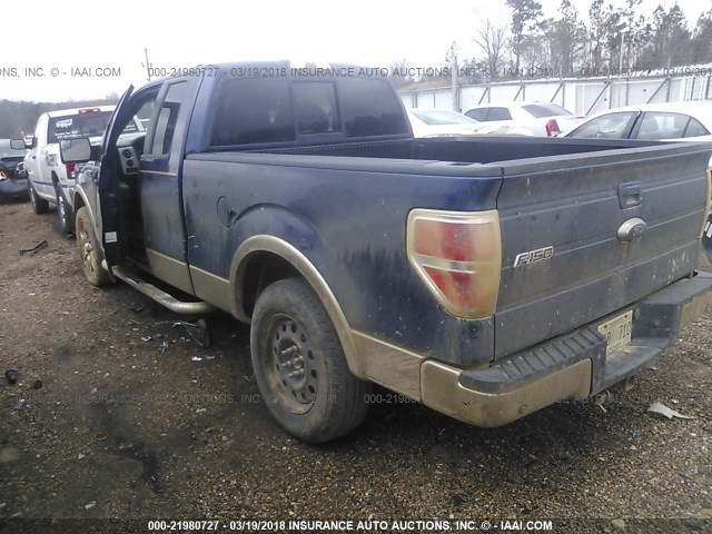 1FTFX1CTXBFA82983 - 2011 FORD F150 SUPER CAB BLUE photo 3