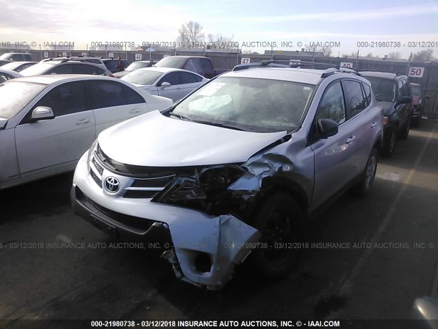 2T3BFREV2EW137945 - 2014 TOYOTA RAV4 LE SILVER photo 2