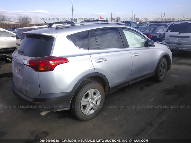 2T3BFREV2EW137945 - 2014 TOYOTA RAV4 LE SILVER photo 4