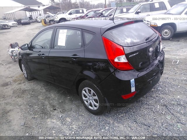 KMHCT5AE7CU041357 - 2012 HYUNDAI ACCENT GLS/GS BLACK photo 3