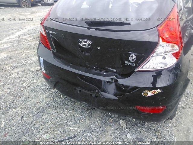 KMHCT5AE7CU041357 - 2012 HYUNDAI ACCENT GLS/GS BLACK photo 6