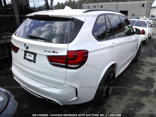 5YMKT6C5XJ0Y83494 - 2018 BMW X5 M WHITE photo 4